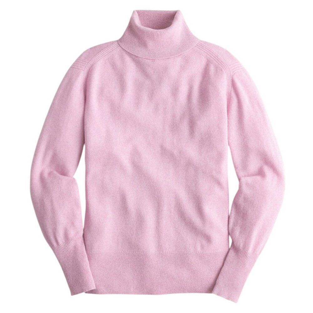 J. Crew Cashmere Marled fold-over Turtleneck Sweater Women's S - Soft Pink BD621